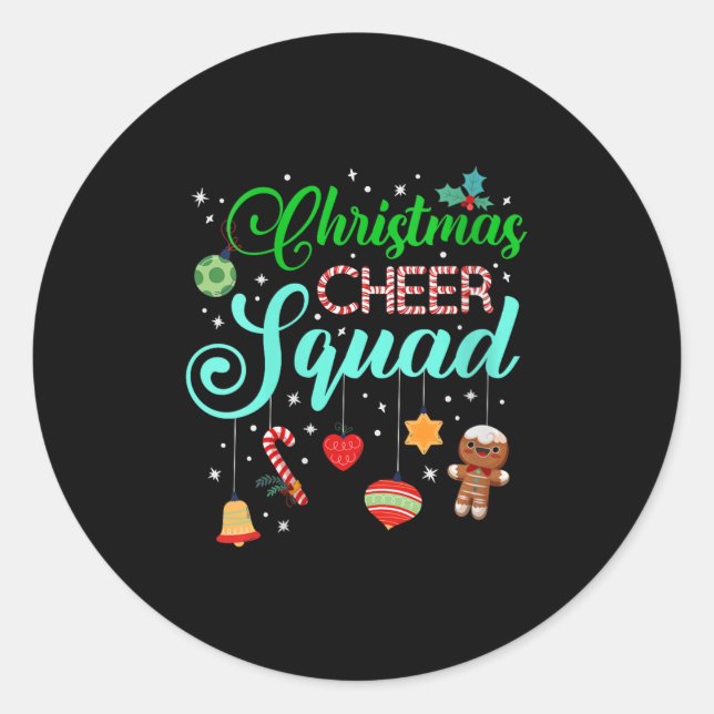 Womens Cheerleading Christmas Cheer Squad Srts Lov Classic Round Sticker (Front)