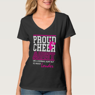 Womens Cheerleading T Shirt Proud Cheer Aunt Tee