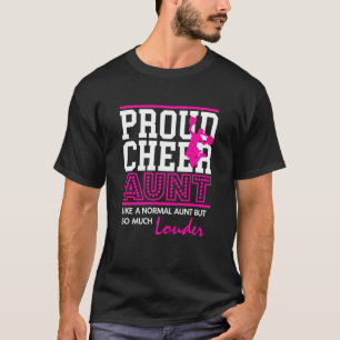 Womens Cheerleading T Shirt Proud Cheer Aunt Tee
