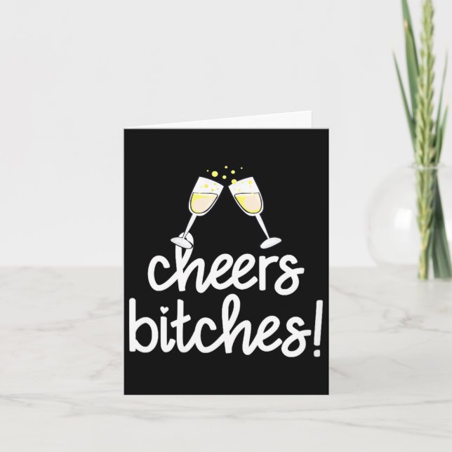 Womens Cheers Es Funny New Year's Eve V-neck  Card (Front)