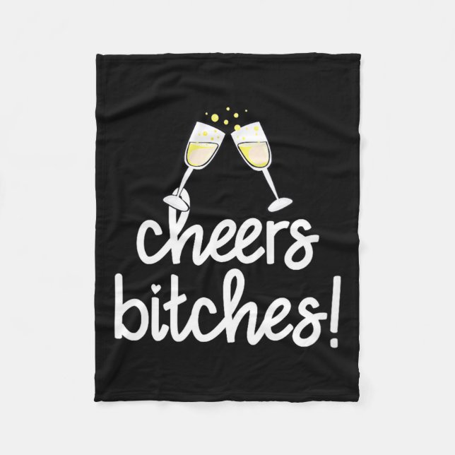 Womens Cheers Es Funny New Year's Eve V-neck  Fleece Blanket (Front)