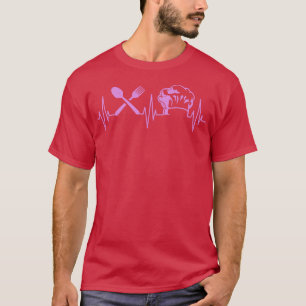 Womens Chef Heartbeat Chefs Hat Cooking Cook Grill T-Shirt
