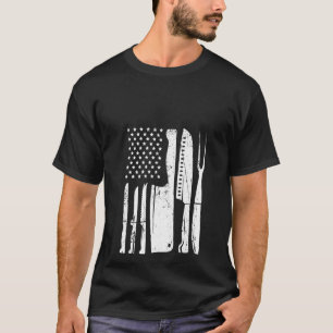 Womens Chef Knife Flag For Head Cook Usa Patrioti T-Shirt