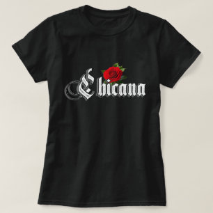 Womens Chicana Red Rose T-Shirt