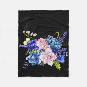 Womens Chicken Lover Pretty Hen In Flowers Fleece Blanket