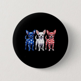 Womens Chihuahua Aamerican Flag 4th Of July 6 Cm Round Badge