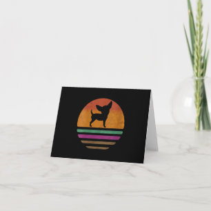 Womens Chihuahua Dog 60s 70s 80s Silhouette Note Card