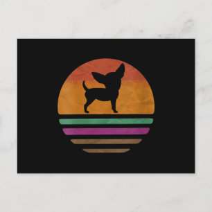 Womens Chihuahua Dog 60s 70s 80s Silhouette Postcard