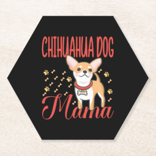 Women's Chihuahua Dog Mom Paper Coaster