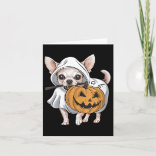 Womens Chihuahua Ghost Dog Halloween Card