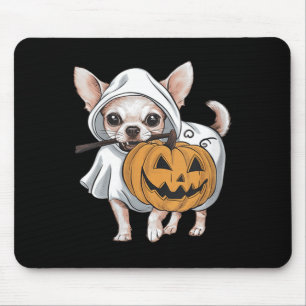Womens Chihuahua Ghost Dog Halloween Mouse Mat