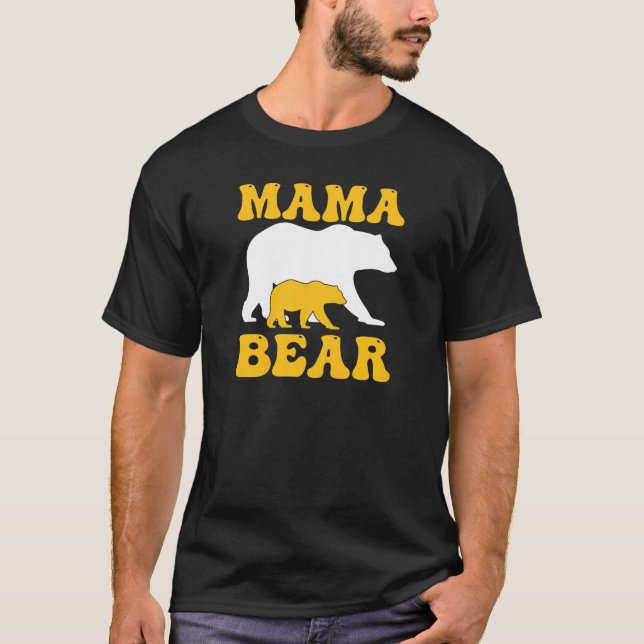 Womens Childhood Cancer Awareness Mama Bear Premiu T-Shirt (Front)