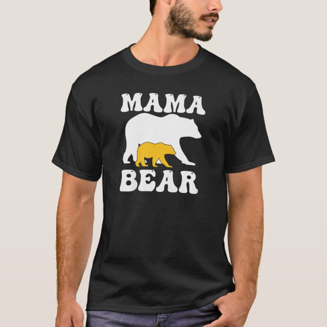 Womens Childhood Cancer Awareness Mama Bear Premiu T-Shirt (Front)