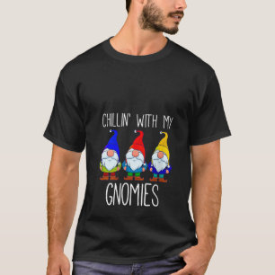 Womens Chillin with My Gnomies Christmas Garden Gn T-Shirt