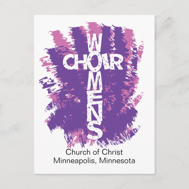 Women's Choir Personalise Postcard Invite Card (Front)