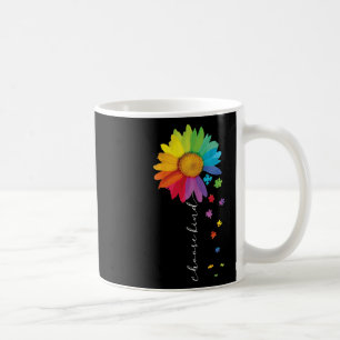 Womens Choose Kind Autism Awareness Rainbow Sunflo Coffee Mug