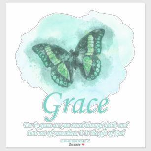 Womens Christian Bible Butterfly Verse: Grace