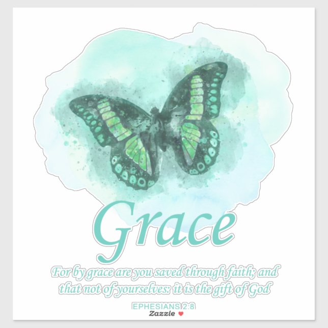 Womens Christian Bible Butterfly Verse: Grace (Sheet)