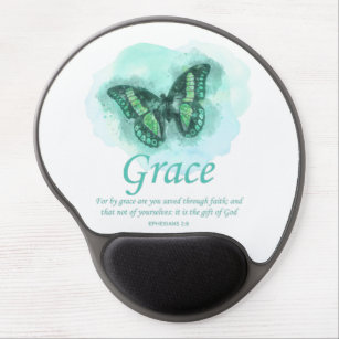 Womens Christian Bible Butterfly Verse: Grace Gel Mouse Mat