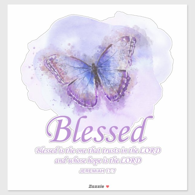 Women's Christian Bible Verse Butterfly: Blessed (Sheet)