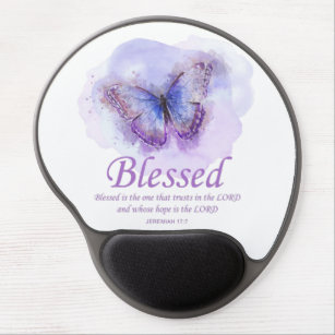 Women's Christian Bible Verse Butterfly: Blessed Gel Mouse Mat