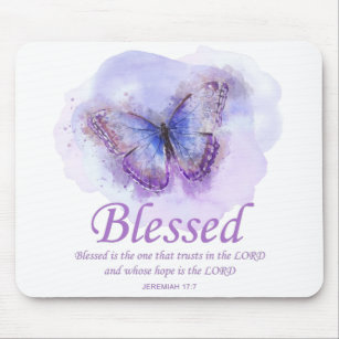 Women's Christian Bible Verse Butterfly: Blessed Mouse Mat