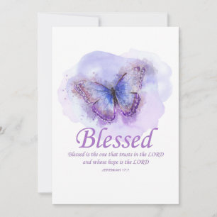 Women's Christian Bible Verse Butterfly: Blessed Thank You Card