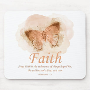 Women's Christian Bible Verse Butterfly: Faith Mouse Mat