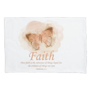 Women's Christian Bible Verse Butterfly: Faith Pillowcase
