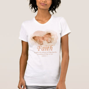Women's Christian Bible Verse Butterfly: Faith T-Shirt