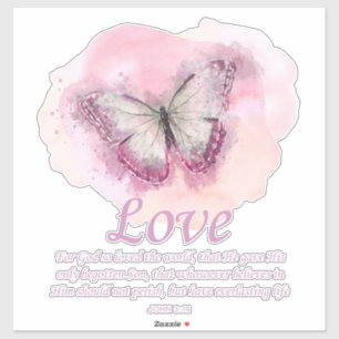 Women's Christian Bible Verse Butterfly: Love