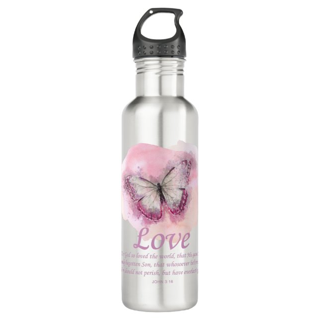 Women's Christian Bible Verse Butterfly: Love 710 Ml Water Bottle (Front)
