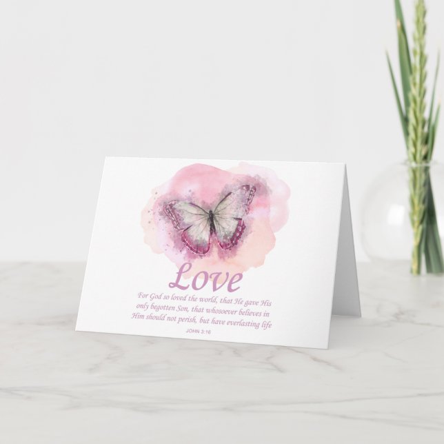 Women's Christian Bible Verse Butterfly: Love Card (Front)