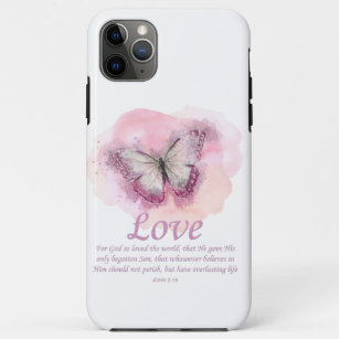 Women's Christian Bible Verse Butterfly: Love Case-Mate iPhone Case