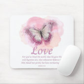 Women's Christian Bible Verse Butterfly: Love Mouse Mat (With Mouse)