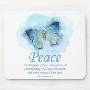 Women's Christian Bible Verse Butterfly: Peace Mouse Mat