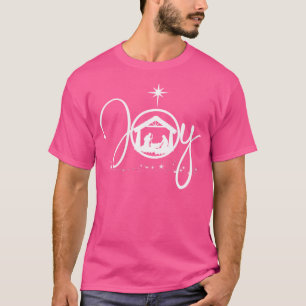 Womens Christian Christmas Joy Jesus Nativity Scen T-Shirt