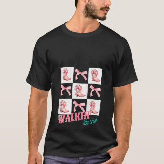 Womens Christian Faith Cowgirl Western Pink Boots T-Shirt