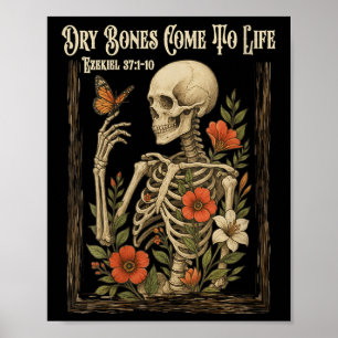 Womens Christian Faith Dry Bones Come To Life Skel Poster