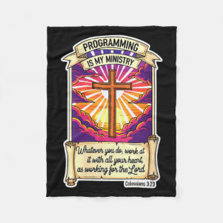 Womens Christian Programmer Programming Is My Mini Fleece Blanket