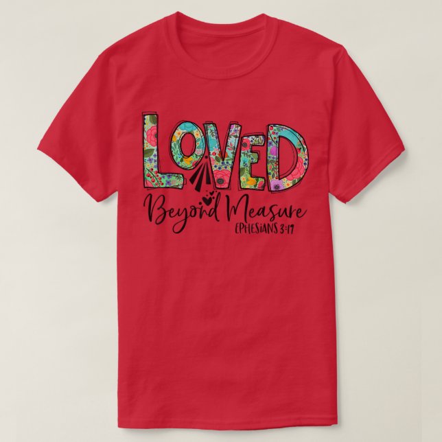 Womens Christian Tshirt Blessed Beyond Measure Lov (Design Front)