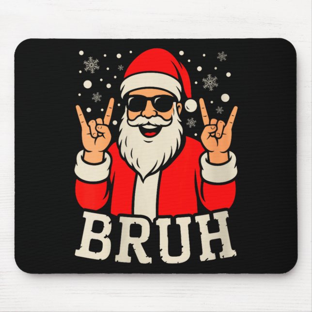Womens Christmas Bruh Meme Funny Santa Claus Teen  Mouse Mat (Front)