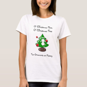 WOMEN'S CHRISTMAS CAT T SHIRT