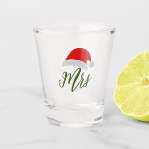 Women's Christmas Couples Mr & Mrs Santa Hat Shot Glass