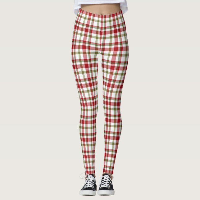 Women's Christmas / Everyday Plaid Leggings (Front)