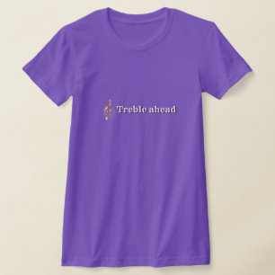 Women's Christmas Funny Novelty Music TREBLE AHEAD T-Shirt