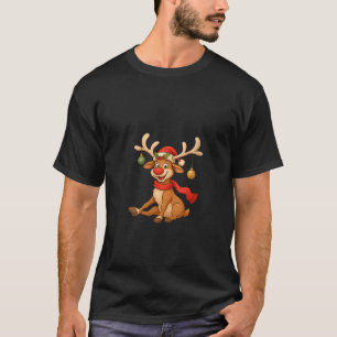 Womens Christmas Funny Reindeer Xmas Family V Neck T-Shirt