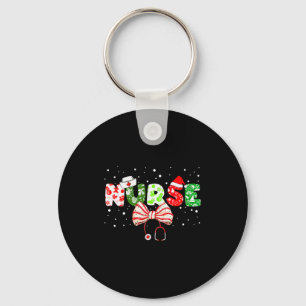 Womens Christmas Nurse Stethoscope Xmas Coquette B Key Ring