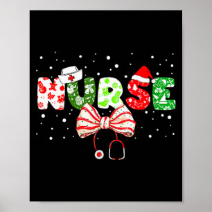Womens Christmas Nurse Stethoscope Xmas Coquette B Poster