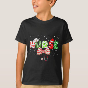 Womens Christmas Nurse Stethoscope Xmas Coquette B T-Shirt